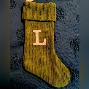 Brand new L stocking from Target (color is green with white letter)
